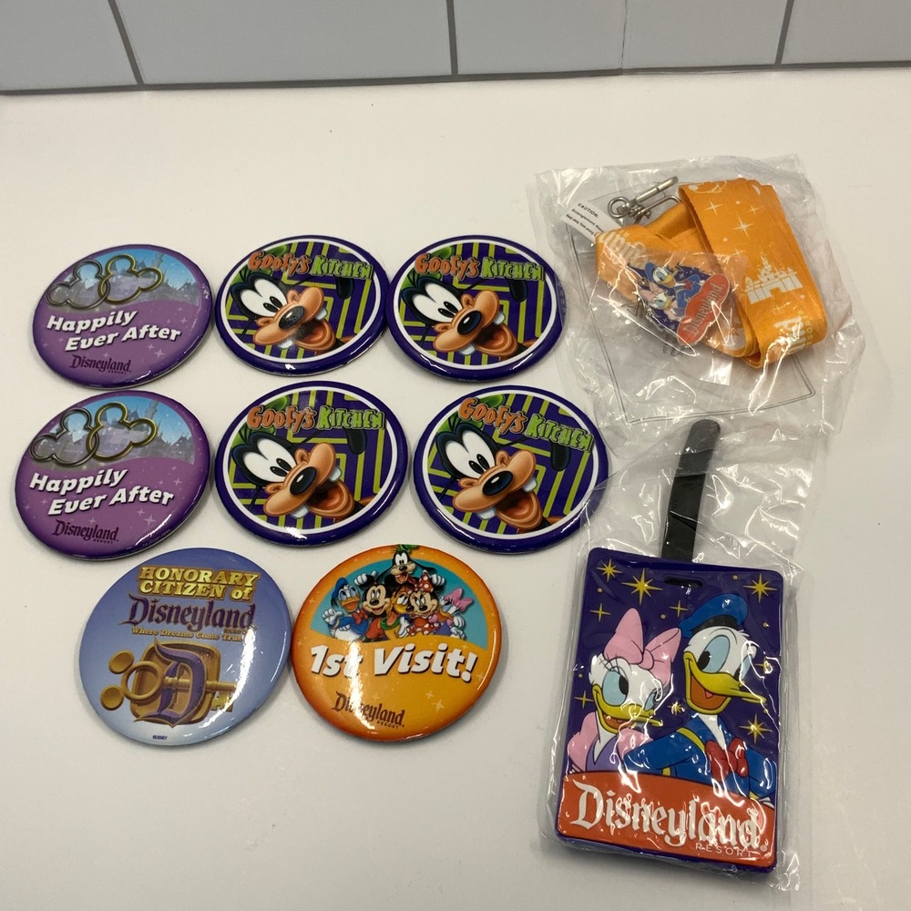 Disney Disneyland Resort Souvenir Lot Metal Plastic Multicolor 10 Piece Set